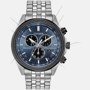 BI Men Quartz Blue Dial Chronograph Stainless Steel Watch BL5568-54L