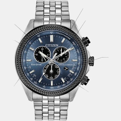 BI Men Quartz Blue Dial Chronograph Stainless Steel Watch BL5568-54L