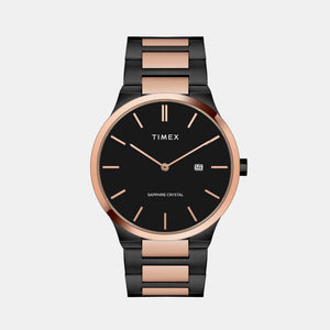 E Class Men Quartz Black Dial Analog Stainless Steel Watch TWEG23601