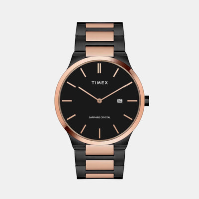 E Class Men Quartz Black Dial Analog Stainless Steel Watch TWEG23601