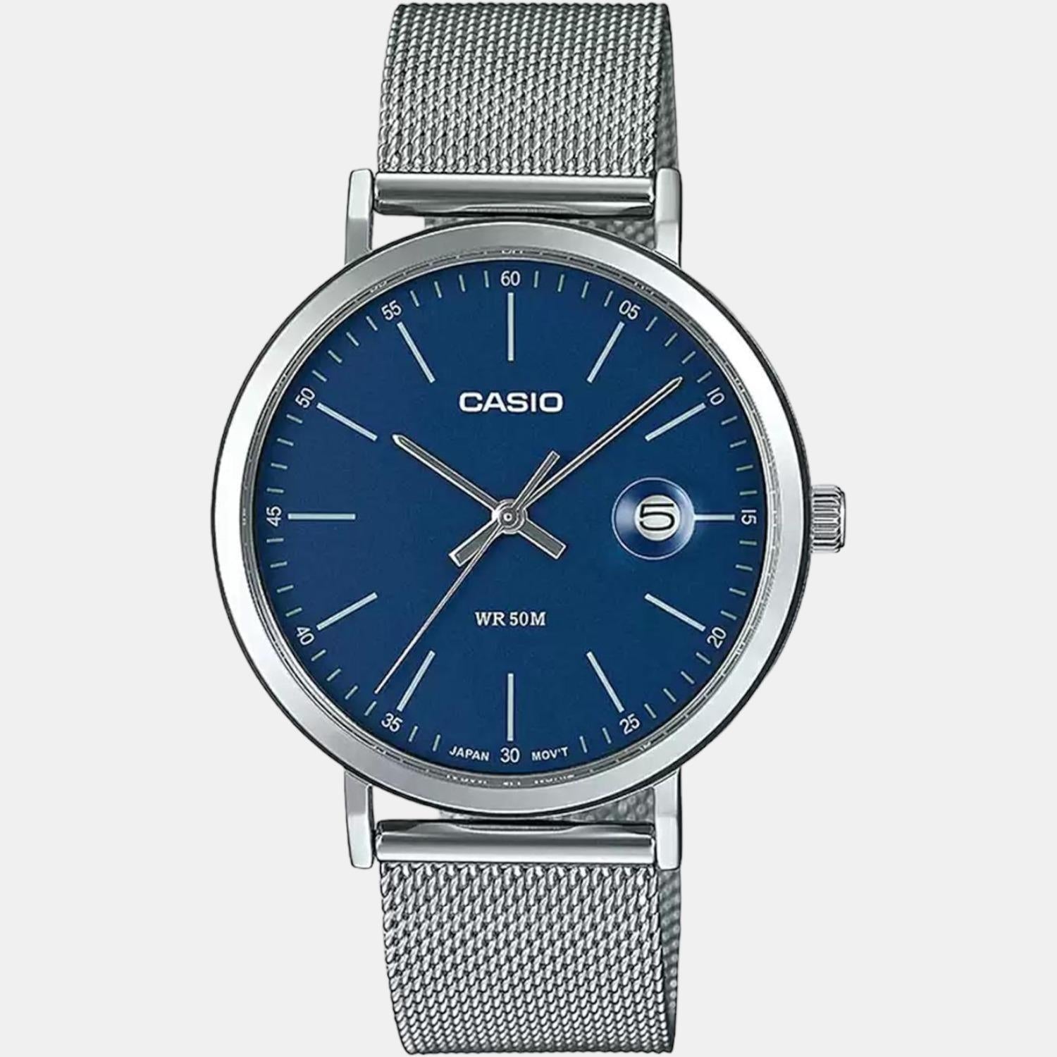 Enticer Men Quartz Blue Dial Analog Stainless Steel Watch A1828