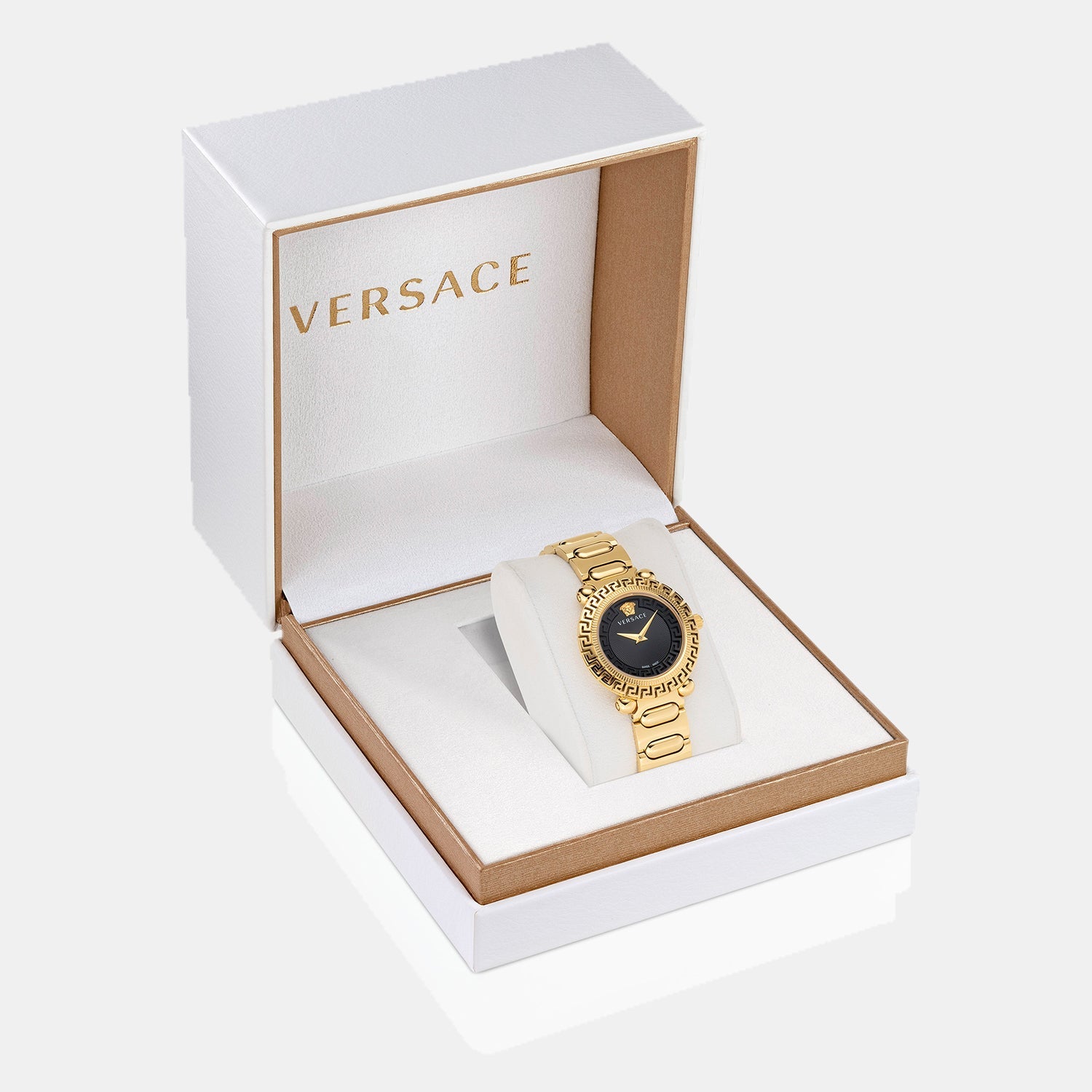 Greca Women Quartz Black Dial Analog Stainless Steel Watch VE6I00523