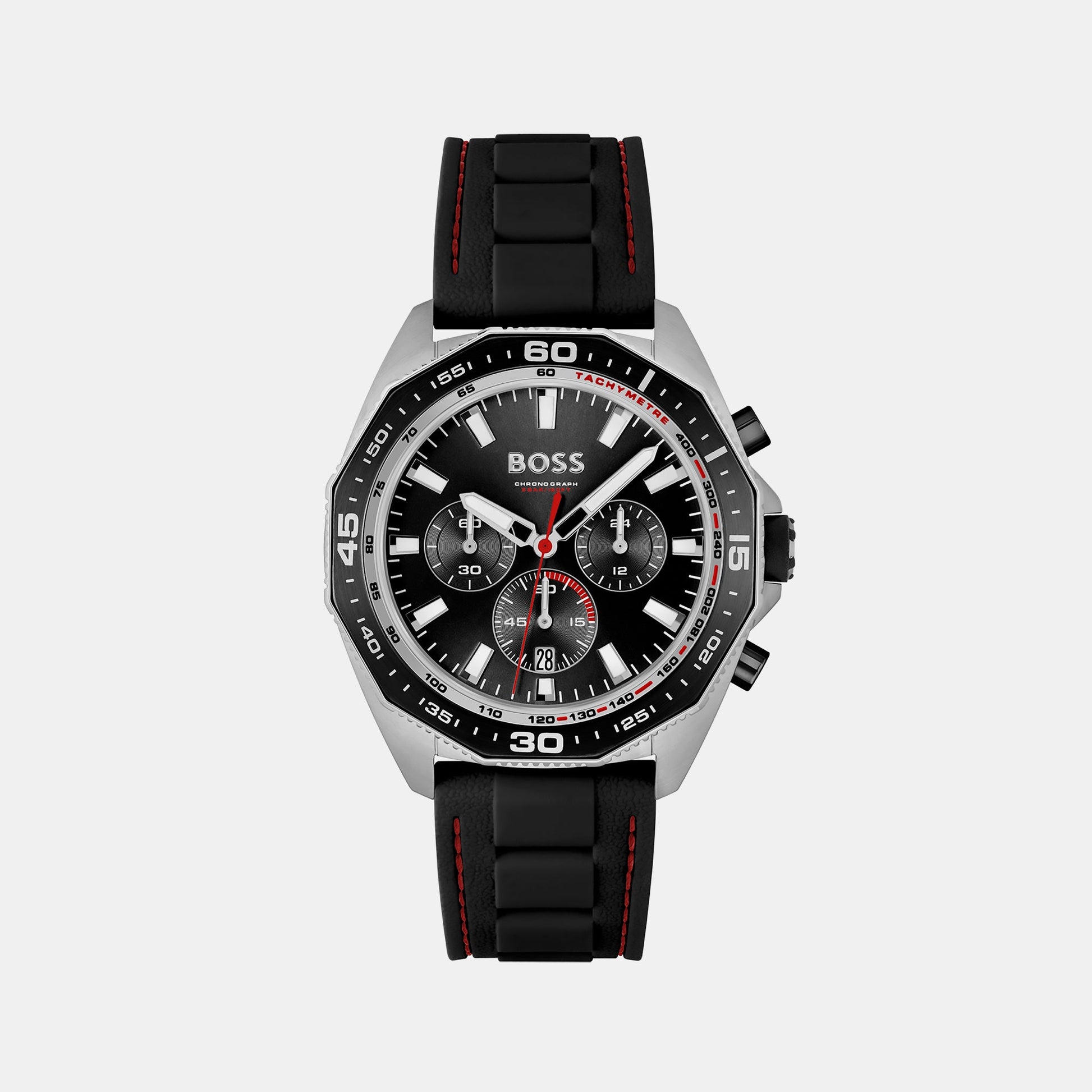 Energy Men Quartz Black Dial Chronograph Silicone Watch 1513969