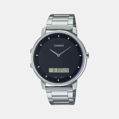 Enticer Men Quartz Black Dial Analog-Digital Stainless Steel Watch A1959