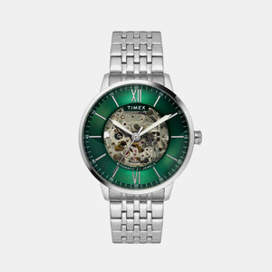 E Class Men Automatic Green Dial Analog Stainless Steel Watch TWEG23502