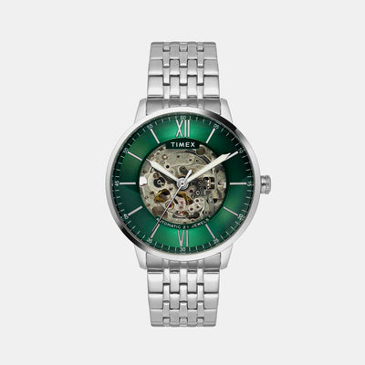 E Class Men Automatic Green Dial Analog Stainless Steel Watch TWEG23502