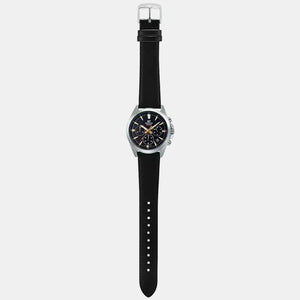 Edifice Men Quartz Black Dial Chronograph Leather Watch ED542