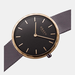 Folder Women Quartz Black Dial Analog Stainless Steel Watch V252LXXNMN