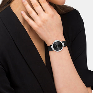 Ck Sensation Women Quartz Black Dial Analog Leather Watch 25200255