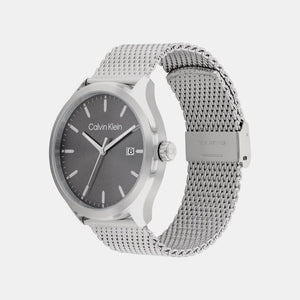 Define Men Quartz Grey Dial Analog Mesh Watch 25200352