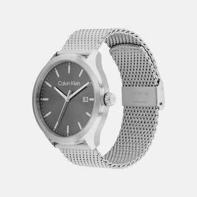 Define Men Quartz Grey Dial Analog Mesh Watch 25200352