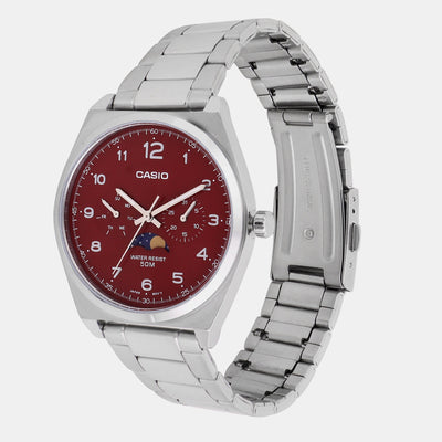 Enticer Men Quartz Red Dial Chronograph Stainless Steel Watch A2175