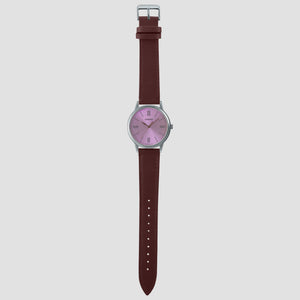 Enticer Men Quartz Purple Dial Analog Leather Watch A2012
