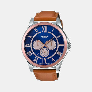 Enticer Men Quartz Blue Dial Chronograph Leather Watch A1527