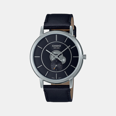 Enticer Men Quartz Black Dial Analog Leather Watch A2130