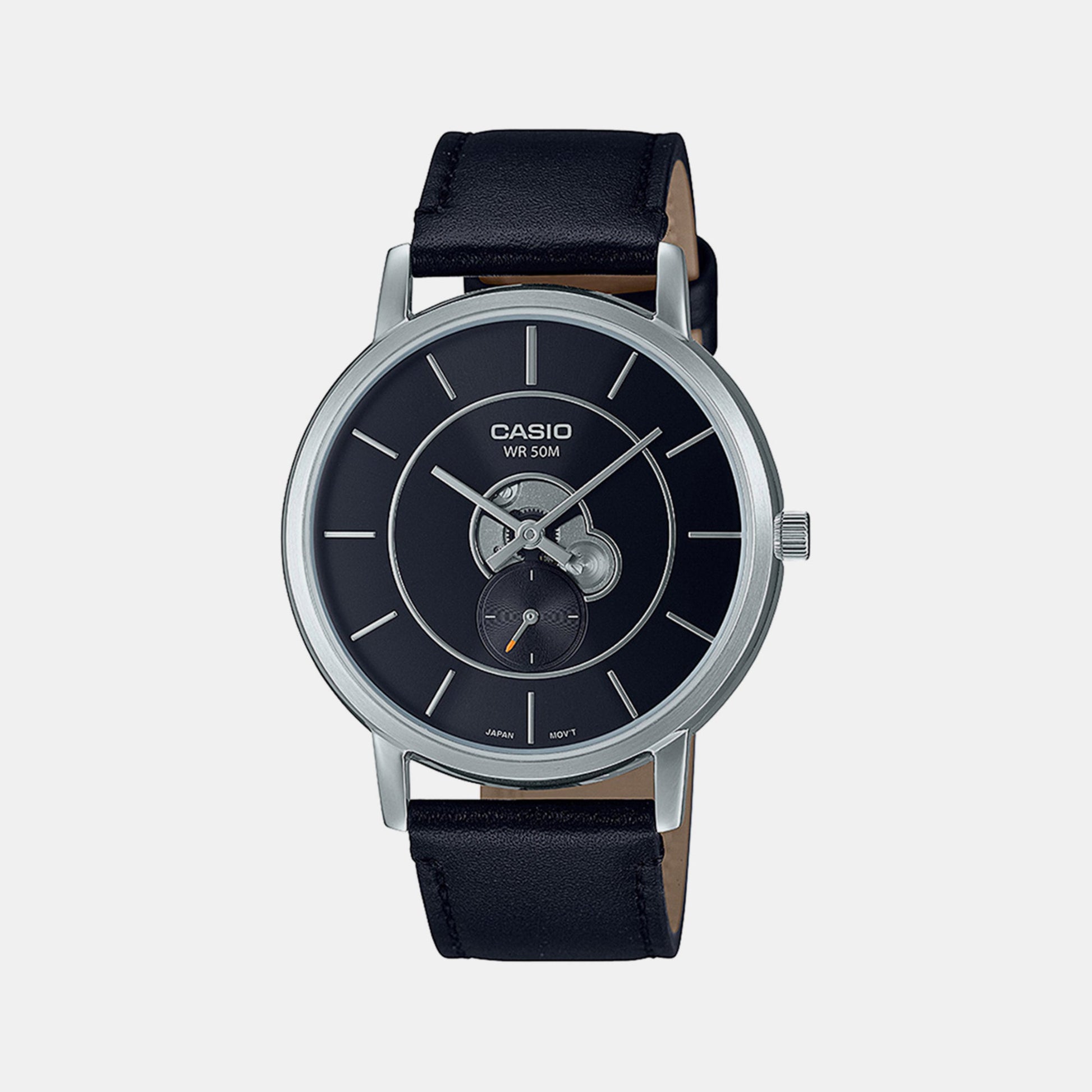 Enticer Men Quartz Black Dial Analog Leather Watch A2130
