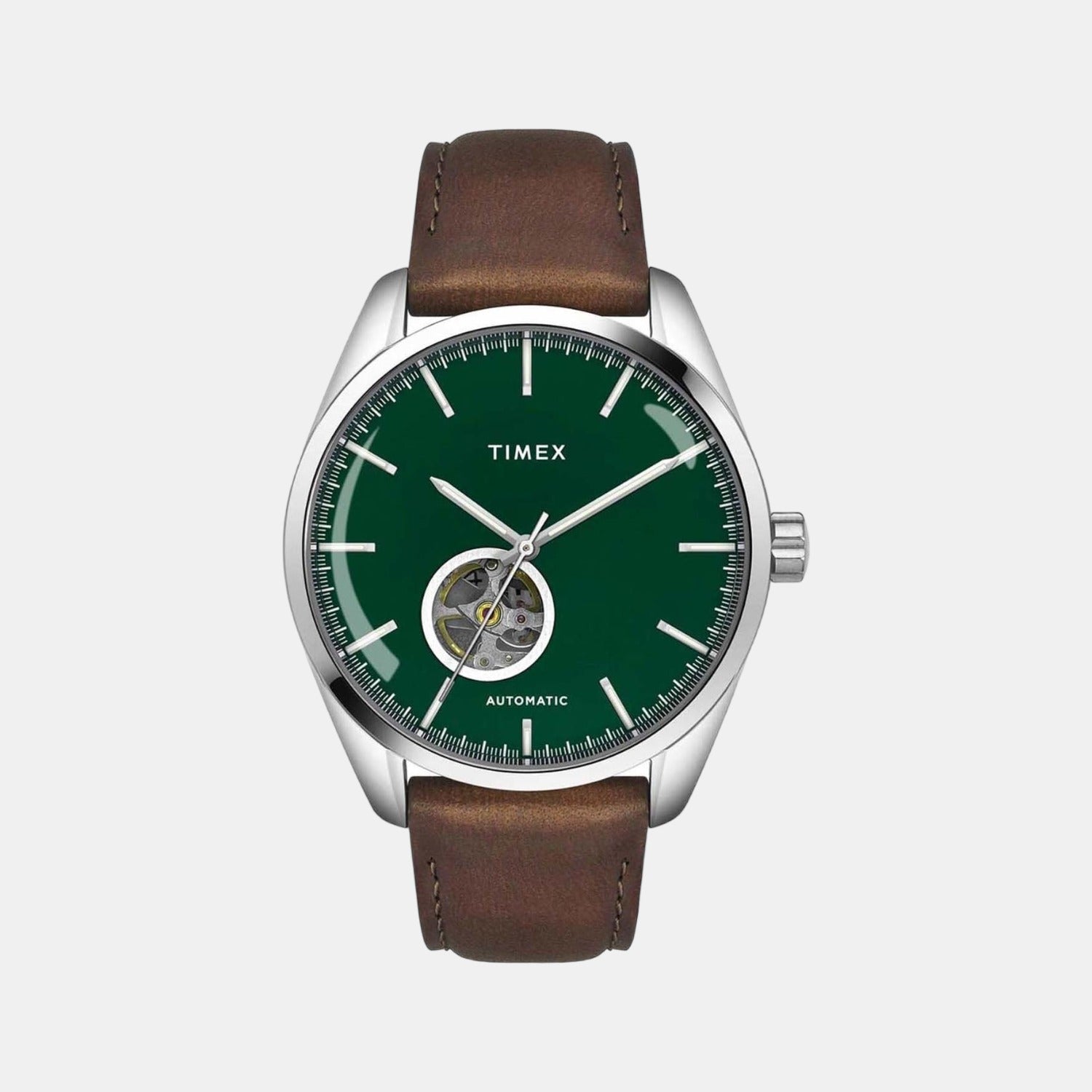 E Class Men Quartz Green Dial Analog Leather Watch TWEG17507