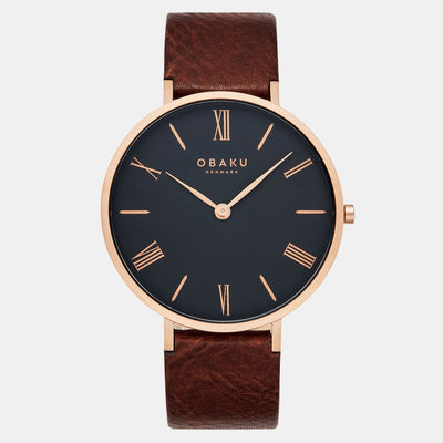 Folie Cedar Men Quartz Black Dial Analog Leather Watch V283GXVBRN