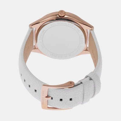 Harlowe Women Quartz Rose Gold Dial Analog Leather Watch MK2989
