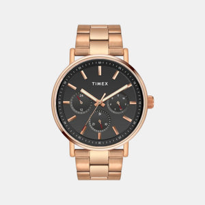 Fashion Men Quartz Black Dial Chronograph Stainless Steel Watch TWEG20018