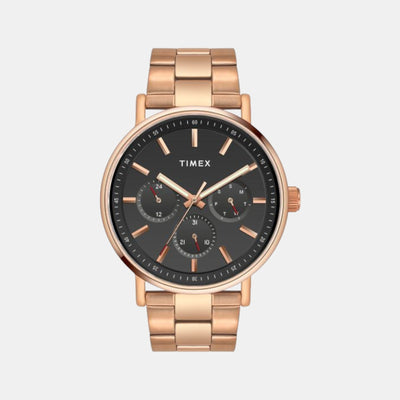 Fashion Men Quartz Black Dial Chronograph Stainless Steel Watch TWEG20018