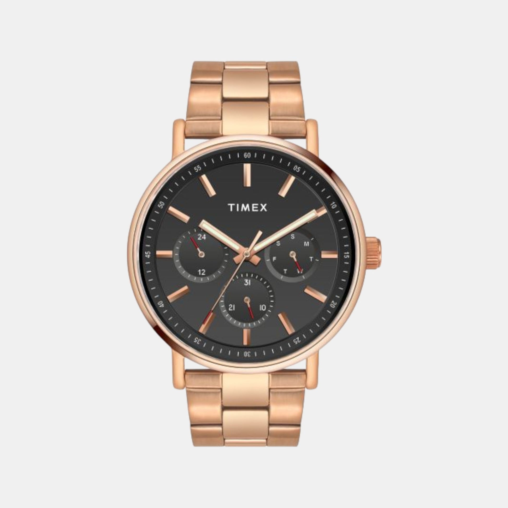 Fashion Men Quartz Black Dial Chronograph Stainless Steel Watch TWEG20018