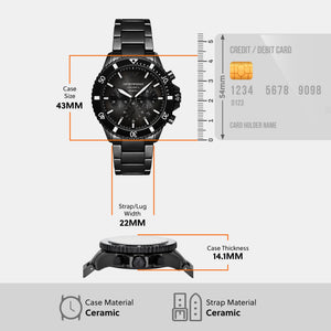 Helios (World Explorer) Men Quartz Black Dial Chronograph Stainless Steel Watch AR70010