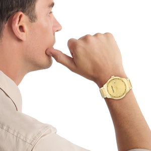 Define Men Quartz Gold Dial Analog Stainless Steel Watch 25200349