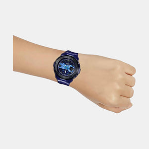 Baby-G Women Quartz Blue Dial Analog-Digital Resin Watch BX061