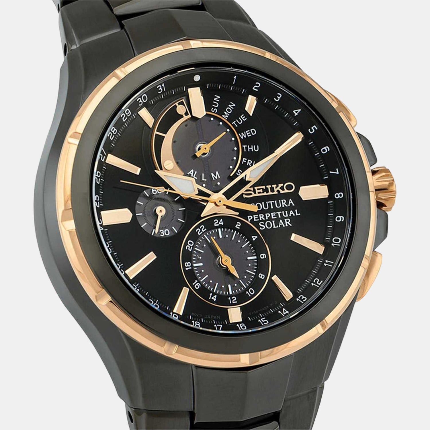 Coutura Men Quartz Black Dial Chronograph Stainless Steel Watch SSC766P1