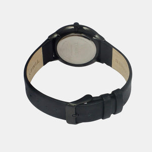 Fashion Men Quartz Black Dial Analog Leather Watch TWEG22102