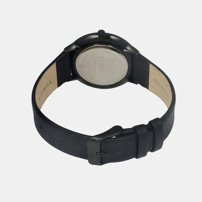 Fashion Men Quartz Black Dial Analog Leather Watch TWEG22102
