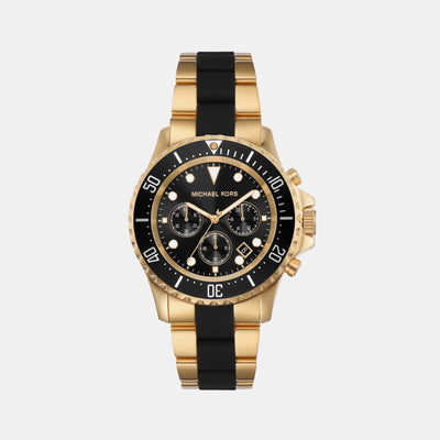 Everest Men Quartz Black Dial Chronograph Stainless Steel Watch MK8979
