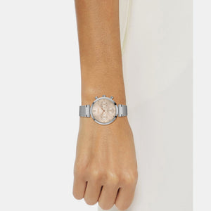 Flawless Women Quartz Rose Gold Dial Chronograph Mesh Watch 1502625