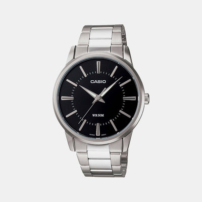 Enticer Men Quartz Black Dial Analog Stainless Steel Watch A492