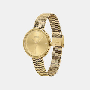 Crush Women Quartz Gold Dial Analog Mesh Watch 1540122