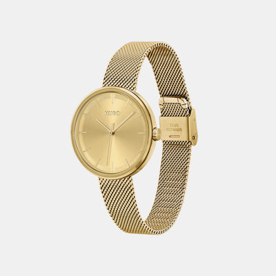 Crush Women Quartz Gold Dial Analog Mesh Watch 1540122