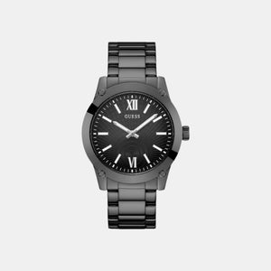 Crescent Men Quartz Black Dial Analog Stainless Steel Watch GW0574G3