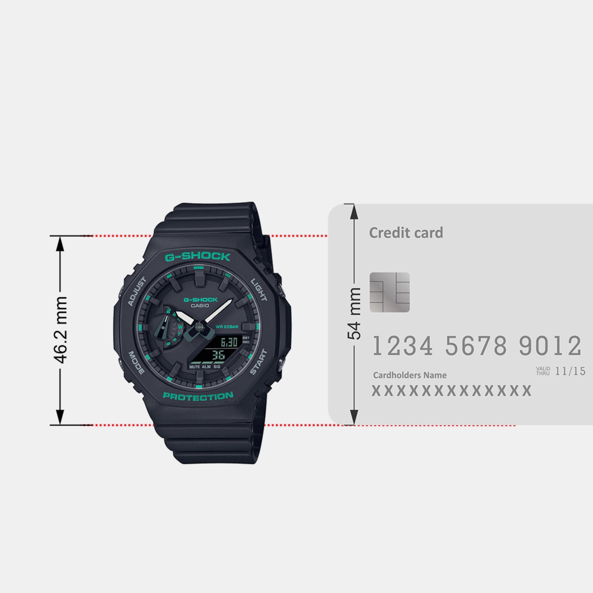 G-Shock Women Unisex Quartz Black Dial Analog-Digital Resin Watch G1375