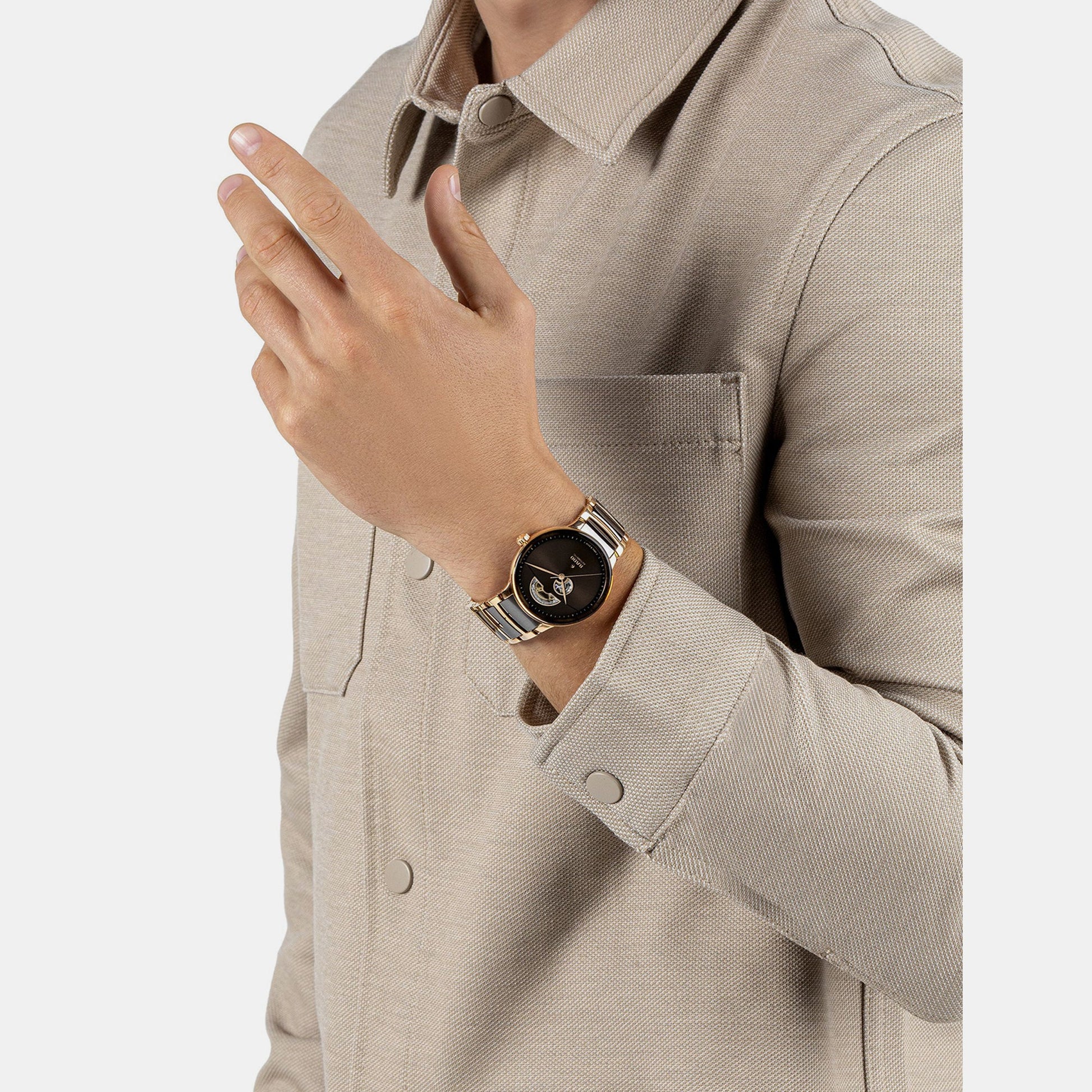 Centrix Men Automatic Brown Dial Analog Ceramic Watch R30013302
