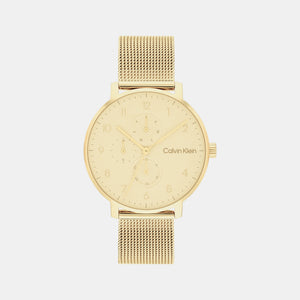 Ck Stun Unisex Quartz Champagne Dial Analog Mesh Watch 25200403