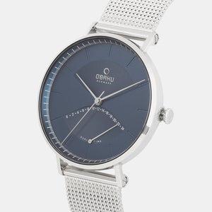 Elm Cyan Men Quartz Blue Dial Analog Stainless Steel Watch V213GUCLMC