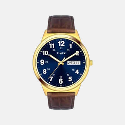 Classics Men Quartz Blue Dial Analog Leather Watch TWTG10001
