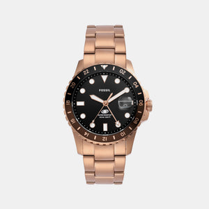 Fossil Blue Gmt Men GMT Black Dial Analog Stainless Steel Watch FS6027
