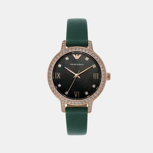 Cleo Women Quartz Green Dial Analog Leather Watch AR11577