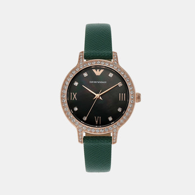 Cleo Women Quartz Green Dial Analog Leather Watch AR11577