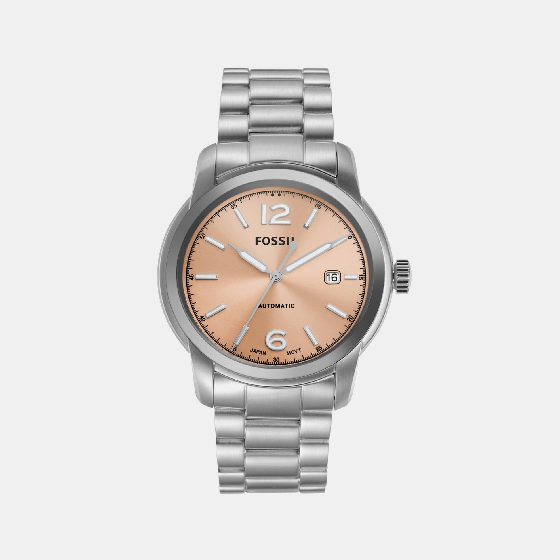 Heritage Men Automatic Rose Gold Dial Analog Stainless Steel Watch ME3243