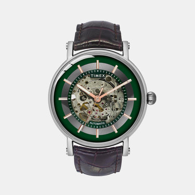 E Class Men Automatic Green Dial Analog Leather Watch TWEG16718