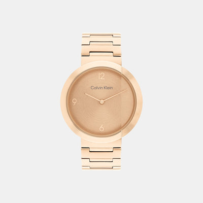 Ck Eccentric Unisex Quartz Rose Gold Dial Analog Stainless Steel Watch 25200291