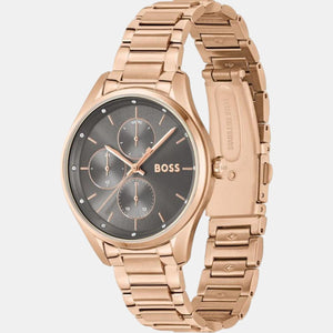 Grand Course Women Quartz Grey Dial Analog Stainless Steel Watch 1502603